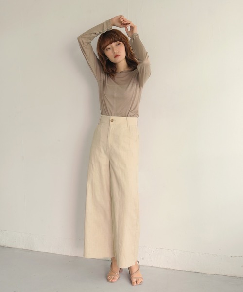 CLEIO（クレイオ）の「【CLEIO】袖口ボタンシアーTシャツ（Tシャツ/カットソー・レディース・ブラウン/アイボリー・FREE）」の18枚目の写真