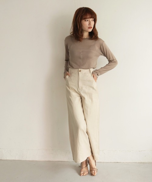 CLEIO（クレイオ）の「【CLEIO】袖口ボタンシアーTシャツ（Tシャツ/カットソー・レディース・ブラウン/アイボリー・FREE）」の19枚目の写真