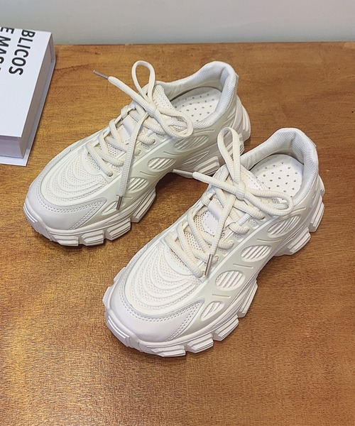 JUNOAH（ジュノア）の「厚底ダッドスニーカー（スニーカー・レディース・ホワイト/ブラック・38/36/37/39）」の8枚目の写真