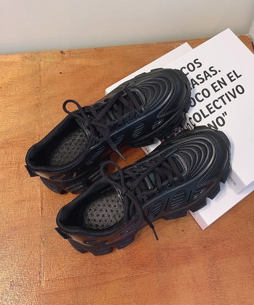 JUNOAH（ジュノア）の「厚底ダッドスニーカー（スニーカー・レディース・ホワイト/ブラック・38/36/37/39）」の6枚目の写真