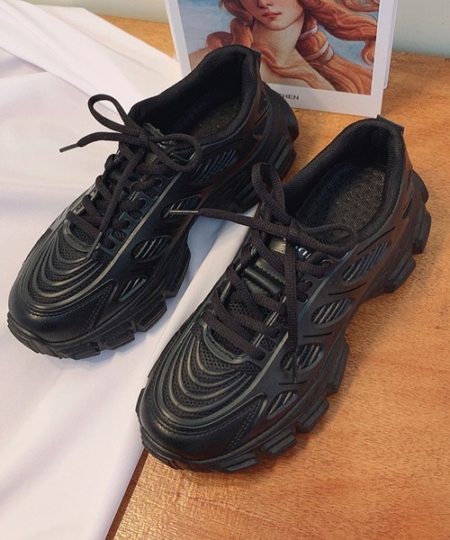 JUNOAH（ジュノア）の「厚底ダッドスニーカー（スニーカー・レディース・ホワイト/ブラック・38/36/37/39）」の13枚目の写真