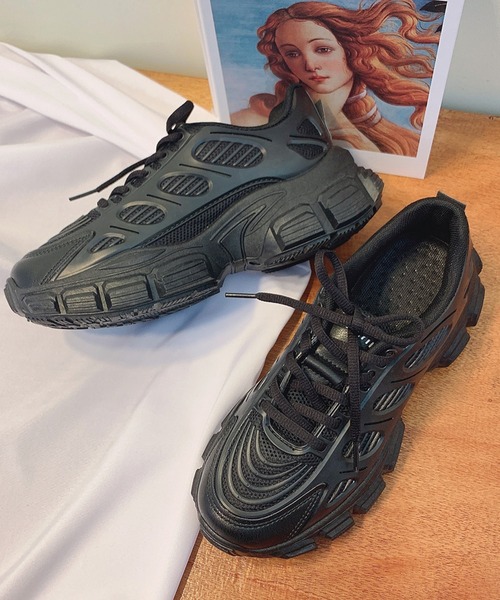 JUNOAH（ジュノア）の「厚底ダッドスニーカー（スニーカー・レディース・ホワイト/ブラック・38/36/37/39）」の11枚目の写真