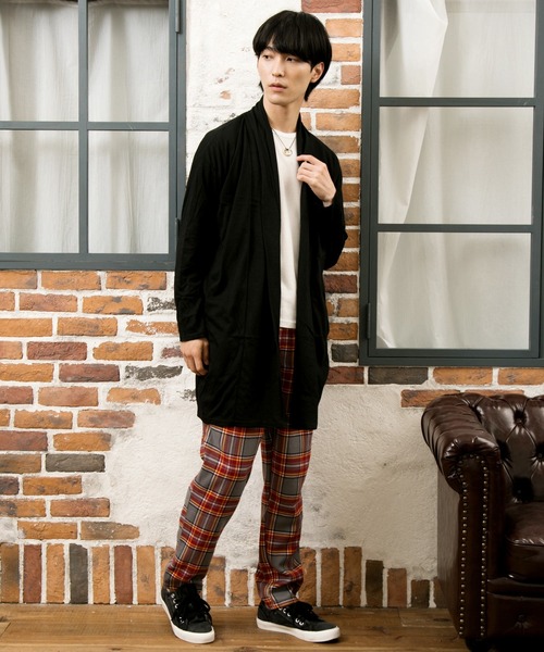 TopIsm(トップイズム)の「ショールカラードレープ無地ロングカーディガン(カーディガン/ボレロ・メンズ・チャコール/カーキ/モカ/ブラック/ネイビー/グレー・M/L)」の10枚目の写真