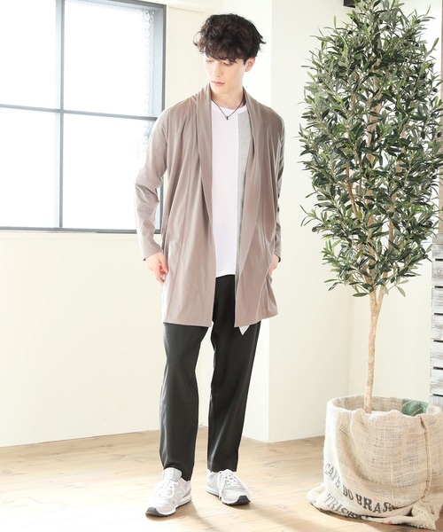TopIsm(トップイズム)の「ショールカラードレープ無地ロングカーディガン(カーディガン/ボレロ・メンズ・チャコール/カーキ/モカ/ブラック/ネイビー/グレー・M/L)」の13枚目の写真