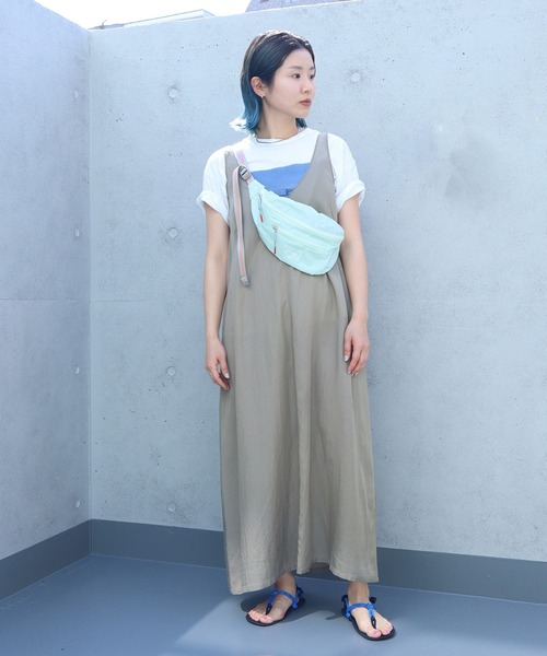 nitca（ニトカ）の「.*◇Cu/Cサテンナチュラルヴィンテージダイ　ノースリワンピース（ワンピース・レディース・ライトブルー/カーキ/ライトピンク・FREE）」の10枚目の写真