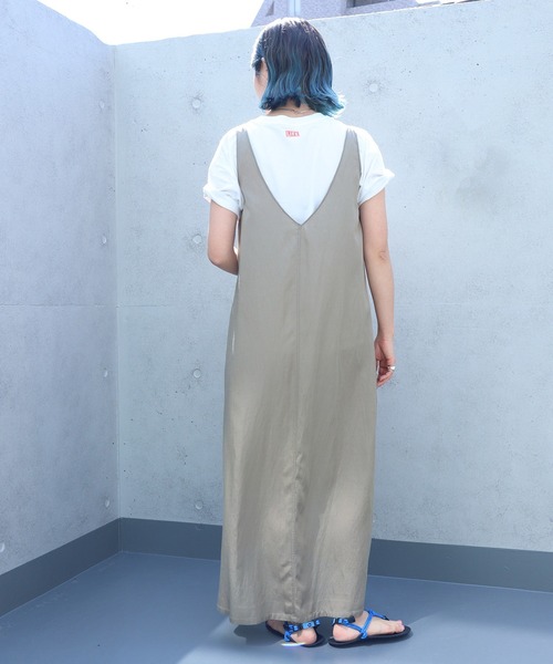 nitca（ニトカ）の「.*◇Cu/Cサテンナチュラルヴィンテージダイ　ノースリワンピース（ワンピース・レディース・ライトブルー/カーキ/ライトピンク・FREE）」の7枚目の写真