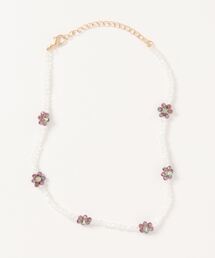 SPINNS | 45cm フラワーモチーフビーズネックレス(ネックレス)