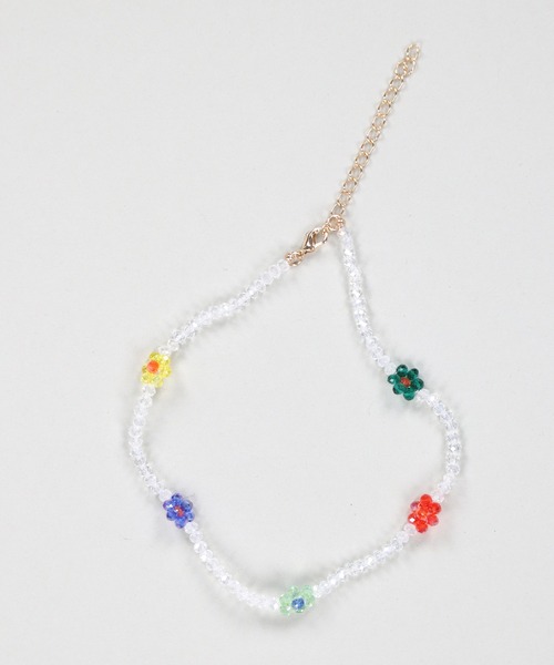 SPINNS(スピンズ)の「45cm フラワーモチーフビーズネックレス(ネックレス・レディース・パープル/カラフル・ONESIZE)」の8枚目の写真