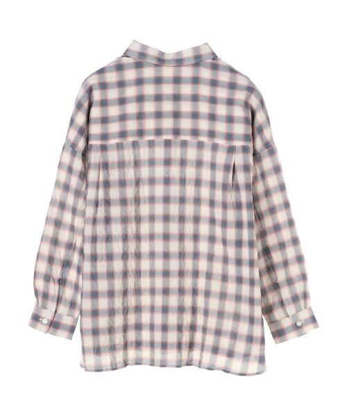 Green　Parks（グリーンパークス）の「シャーリングチェックカジュアルシャツ＊（シャツ/ブラウス・レディース・その他5/ストライプ/その他16/ブルー系その他3・FREE）」の11枚目の写真