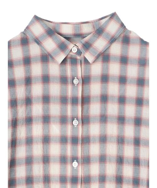 Green　Parks（グリーンパークス）の「シャーリングチェックカジュアルシャツ＊（シャツ/ブラウス・レディース・その他5/ストライプ/その他16/ブルー系その他3・FREE）」の12枚目の写真