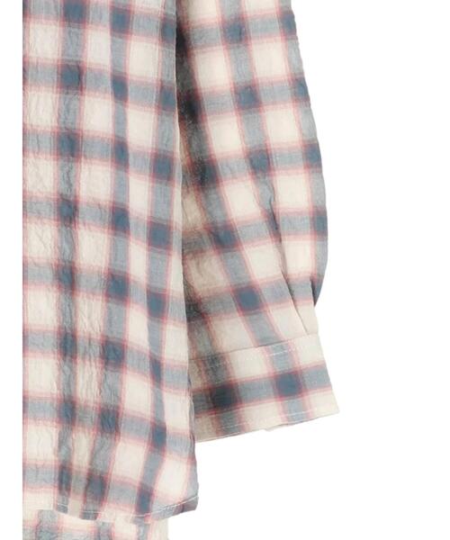 Green　Parks（グリーンパークス）の「シャーリングチェックカジュアルシャツ＊（シャツ/ブラウス・レディース・その他5/ストライプ/その他16/ブルー系その他3・FREE）」の13枚目の写真