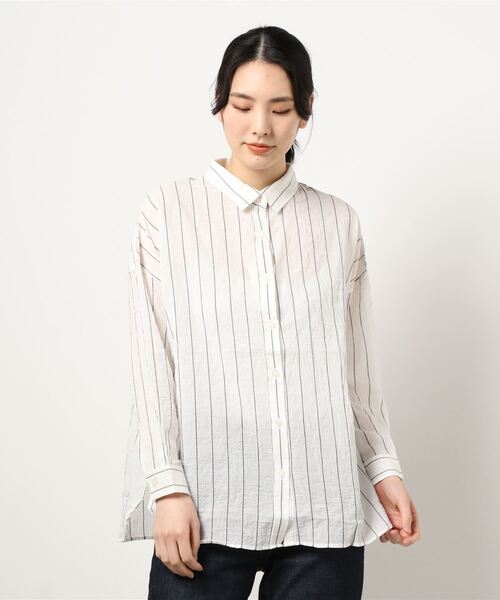 Green　Parks（グリーンパークス）の「シャーリングチェックカジュアルシャツ＊（シャツ/ブラウス・レディース・その他5/ストライプ/その他16/ブルー系その他3・FREE）」の7枚目の写真