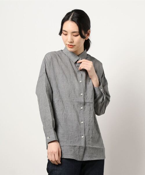 Green　Parks（グリーンパークス）の「シャーリングチェックカジュアルシャツ＊（シャツ/ブラウス・レディース・その他5/ストライプ/その他16/ブルー系その他3・FREE）」の8枚目の写真