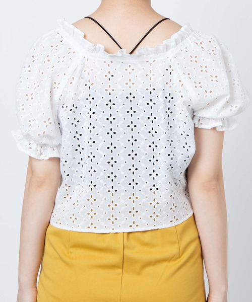 DuKKah（デュカ）の「Dukkah/【低身長向け】コットンレースチロルブラウス（シャツ/ブラウス・レディース・ホワイト・X-SMALL）」の9枚目の写真