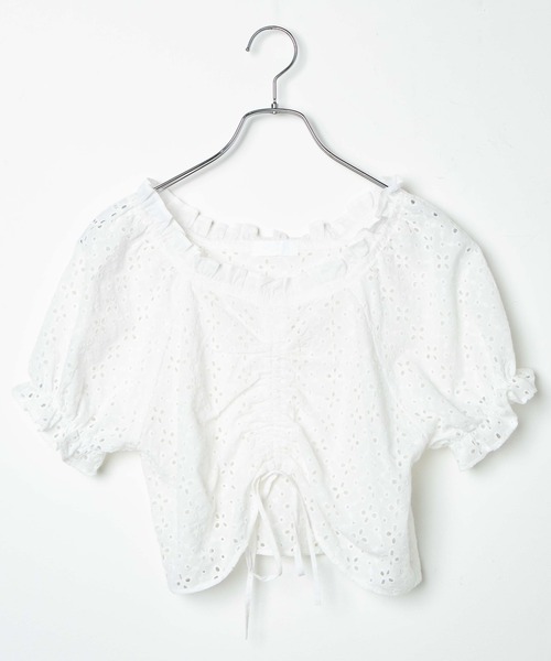 DuKKah（デュカ）の「Dukkah/【低身長向け】コットンレースチロルブラウス（シャツ/ブラウス・レディース・ホワイト・X-SMALL）」の2枚目の写真