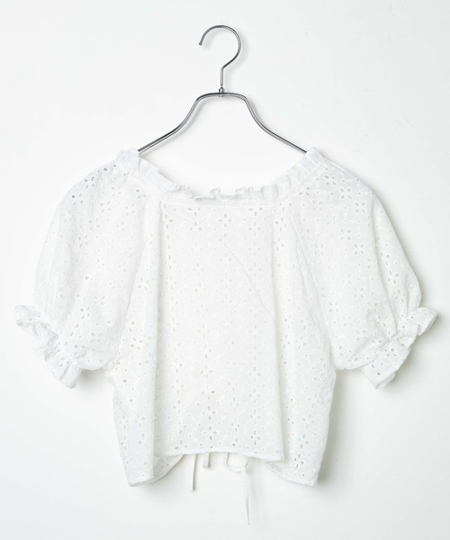 DuKKah（デュカ）の「Dukkah/【低身長向け】コットンレースチロルブラウス（シャツ/ブラウス・レディース・ホワイト・X-SMALL）」の4枚目の写真