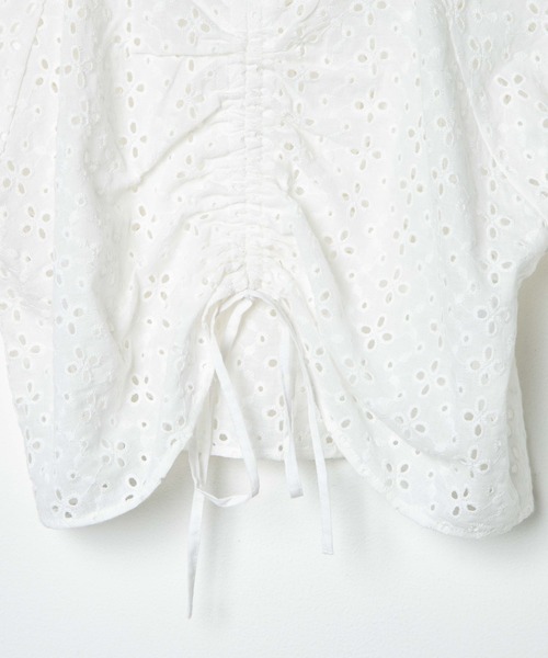 DuKKah（デュカ）の「Dukkah/【低身長向け】コットンレースチロルブラウス（シャツ/ブラウス・レディース・ホワイト・X-SMALL）」の6枚目の写真
