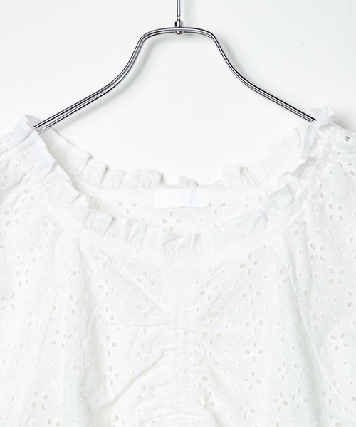 DuKKah（デュカ）の「Dukkah/【低身長向け】コットンレースチロルブラウス（シャツ/ブラウス・レディース・ホワイト・X-SMALL）」の8枚目の写真
