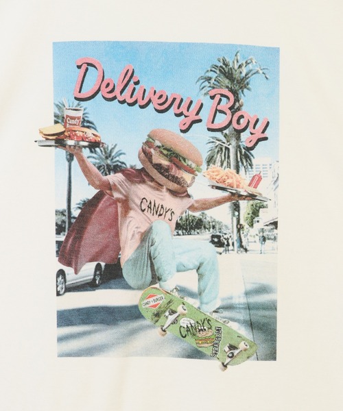 Candy Stripper（キャンディストリッパー）の「DELIVERY BOY BIG Tシャツ（Tシャツ/カットソー・レディース・オフホワイト/ライトブルー/ブラック/イエロー・2）」の7枚目の写真
