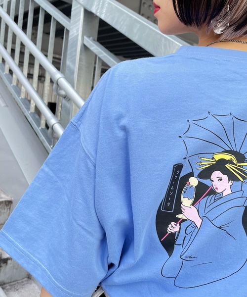 PAGEBOY（ページボーイ）の「WEB限定アイテム / ABEchanイラストTシャツ（Tシャツ/カットソー・レディース・ブラック/オフホワイト/ブルー系その他/チャコール・FREE）」の4枚目の写真