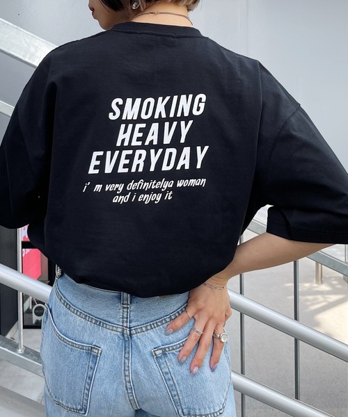 PAGEBOY（ページボーイ）の「WEB限定アイテム / ABEchanイラストTシャツ（Tシャツ/カットソー・レディース・ブラック/オフホワイト/ブルー系その他/チャコール・FREE）」の14枚目の写真