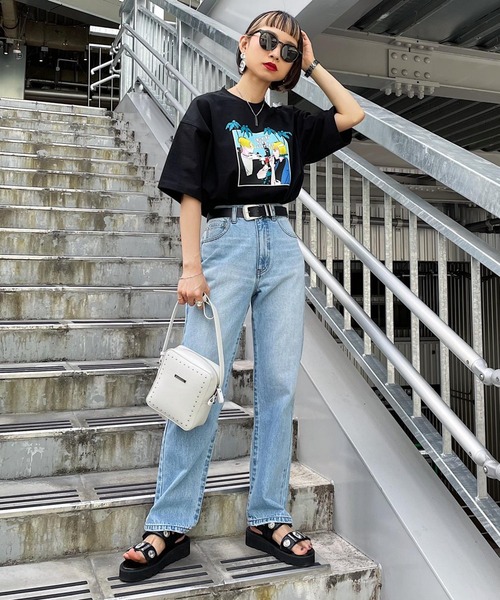 PAGEBOY（ページボーイ）の「WEB限定アイテム / ABEchanイラストTシャツ（Tシャツ/カットソー・レディース・ブラック/オフホワイト/ブルー系その他/チャコール・FREE）」の15枚目の写真