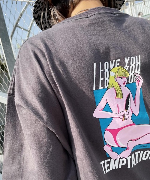 PAGEBOY（ページボーイ）の「WEB限定アイテム / ABEchanイラストTシャツ（Tシャツ/カットソー・レディース・ブラック/オフホワイト/ブルー系その他/チャコール・FREE）」の16枚目の写真