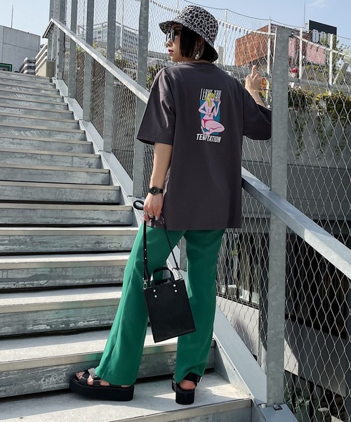 PAGEBOY（ページボーイ）の「WEB限定アイテム / ABEchanイラストTシャツ（Tシャツ/カットソー・レディース・ブラック/オフホワイト/ブルー系その他/チャコール・FREE）」の21枚目の写真