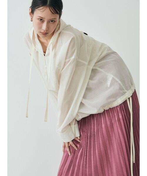 GARAGE OF GOOD CLOTHING(ガレージオブグッドクロージング)の「FEA フード付アノラツク風シャツ(シャツ/ブラウス・レディース・ブラック/アイボリー・FREE)」の5枚目の写真