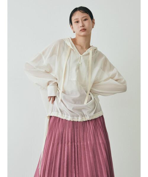 GARAGE OF GOOD CLOTHING(ガレージオブグッドクロージング)の「FEA フード付アノラツク風シャツ(シャツ/ブラウス・レディース・ブラック/アイボリー・FREE)」の7枚目の写真