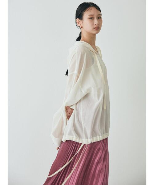 GARAGE OF GOOD CLOTHING(ガレージオブグッドクロージング)の「FEA フード付アノラツク風シャツ(シャツ/ブラウス・レディース・ブラック/アイボリー・FREE)」の9枚目の写真