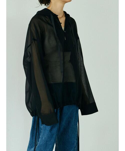GARAGE OF GOOD CLOTHING(ガレージオブグッドクロージング)の「FEA フード付アノラツク風シャツ(シャツ/ブラウス・レディース・ブラック/アイボリー・FREE)」の16枚目の写真