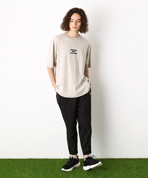 Purple&Yellow(パープルアンドイエロー)の「切替 ビッグシルエットTシャツ(Tシャツ/カットソー・メンズ・ホワイト/ブラック/グレイッシュベージュ・SMALL/MEDIUM/LARGE)」の6枚目の写真