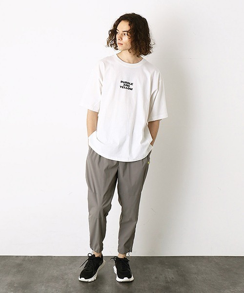 Purple&Yellow(パープルアンドイエロー)の「切替 ビッグシルエットTシャツ(Tシャツ/カットソー・メンズ・ホワイト/ブラック/グレイッシュベージュ・SMALL/MEDIUM/LARGE)」の4枚目の写真