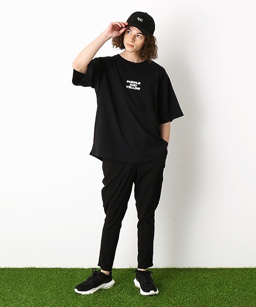 Purple&Yellow(パープルアンドイエロー)の「切替 ビッグシルエットTシャツ(Tシャツ/カットソー・メンズ・ホワイト/ブラック/グレイッシュベージュ・SMALL/MEDIUM/LARGE)」の8枚目の写真