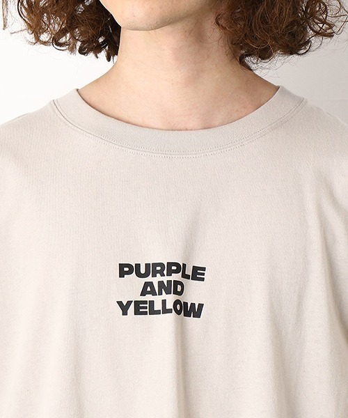 Purple&Yellow(パープルアンドイエロー)の「切替 ビッグシルエットTシャツ(Tシャツ/カットソー・メンズ・ホワイト/ブラック/グレイッシュベージュ・SMALL/MEDIUM/LARGE)」の19枚目の写真