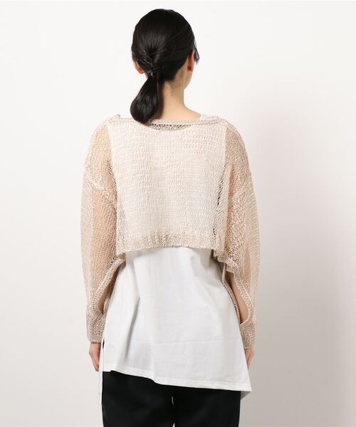 Three Four Time（ｽﾘｰﾌｫｰﾀｲﾑ）の「タンク付きメッシュショートプルオーバー（その他トップス・レディース・グリーン/ベージュ・FREE）」の4枚目の写真