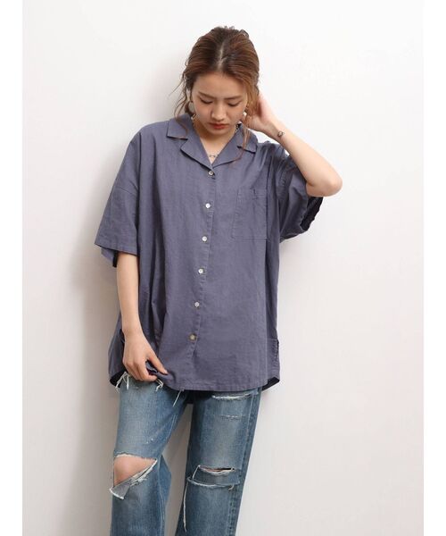 Ungrid（アングリッド）の「ウォッシュハーフスリーブルーズシャツ（シャツ/ブラウス・レディース・パープル/ブラウン/ブルー・FREE）」の19枚目の写真