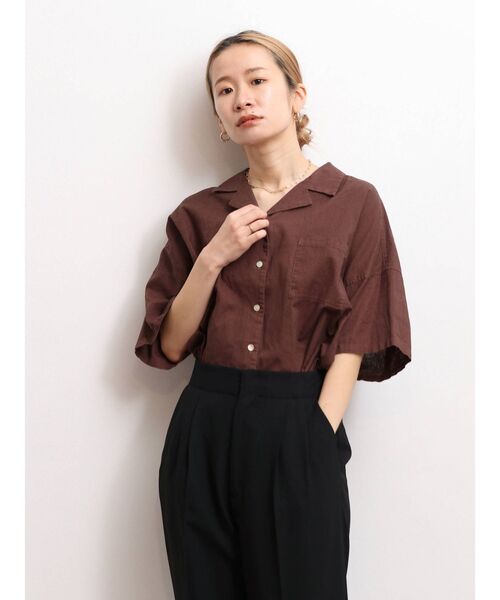 Ungrid（アングリッド）の「ウォッシュハーフスリーブルーズシャツ（シャツ/ブラウス・レディース・パープル/ブラウン/ブルー・FREE）」の8枚目の写真