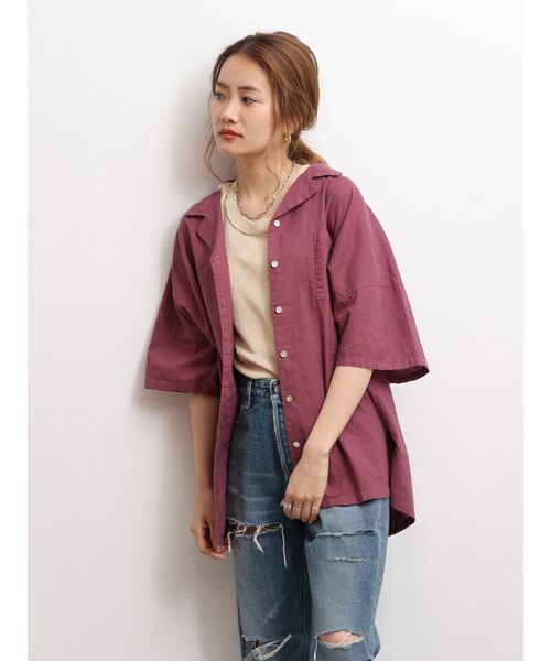 Ungrid（アングリッド）の「ウォッシュハーフスリーブルーズシャツ（シャツ/ブラウス・レディース・パープル/ブラウン/ブルー・FREE）」の20枚目の写真