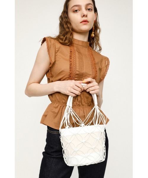 SLY（スライ）の「STRING MESH BAG メッシュ バッグ（かごバッグ・レディース・ホワイト/ブラック・FREE）」の8枚目の写真