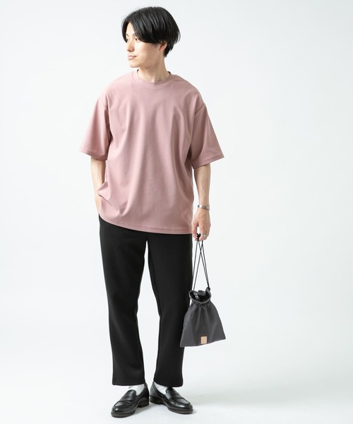 ITEMS URBANRESEARCH（アイテムズ アーバンリサーチ）の「トリコット クルーネック半袖プルオーバー（Tシャツ/カットソー・メンズ・グレー/オフホワイト/ピンク/ブラック・LARGE/MEDIUM）」の7枚目の写真
