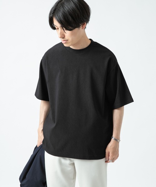 ITEMS URBANRESEARCH（アイテムズ アーバンリサーチ）の「トリコット クルーネック半袖プルオーバー（Tシャツ/カットソー・メンズ・グレー/オフホワイト/ピンク/ブラック・LARGE/MEDIUM）」の8枚目の写真