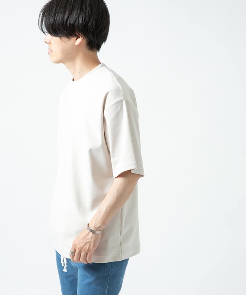 ITEMS URBANRESEARCH（アイテムズ アーバンリサーチ）の「トリコット クルーネック半袖プルオーバー（Tシャツ/カットソー・メンズ・グレー/オフホワイト/ピンク/ブラック・LARGE/MEDIUM）」の10枚目の写真