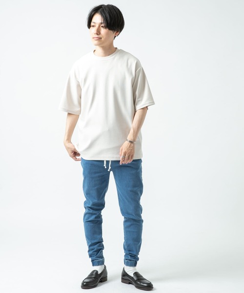 ITEMS URBANRESEARCH（アイテムズ アーバンリサーチ）の「トリコット クルーネック半袖プルオーバー（Tシャツ/カットソー・メンズ・グレー/オフホワイト/ピンク/ブラック・LARGE/MEDIUM）」の11枚目の写真