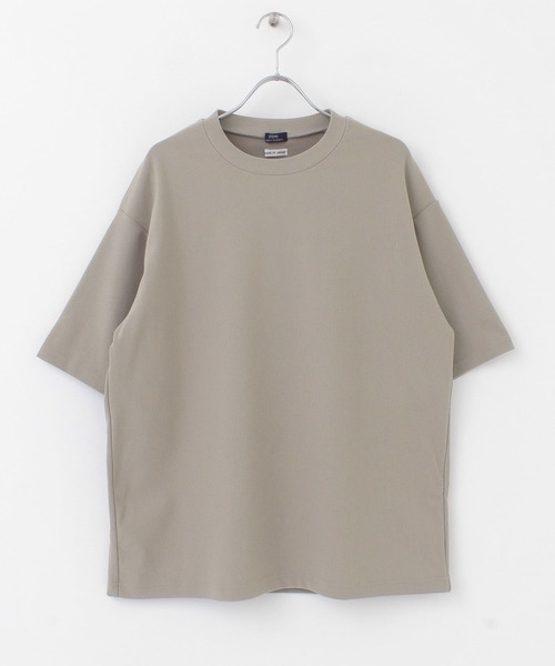 ITEMS URBANRESEARCH（アイテムズ アーバンリサーチ）の「トリコット クルーネック半袖プルオーバー（Tシャツ/カットソー・メンズ・グレー/オフホワイト/ピンク/ブラック・LARGE/MEDIUM）」の12枚目の写真