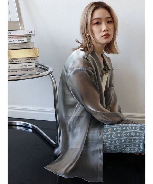 MURUA（ムルーア）の「バックオープンアシメニットタンク（ニット/セーター・レディース・ホワイト/ブラック/グリーン/ベージュ・FREE）」の15枚目の写真