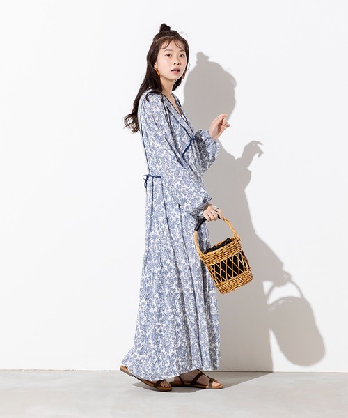 hunch（ハンチ）の「レーヨン麻 ペイズリー柄 ギャザーワンピース（ワンピース・レディース・チャコール/ベージュ/オフホワイト・FREE）」の10枚目の写真