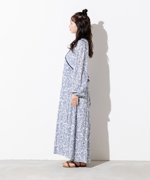 hunch（ハンチ）の「レーヨン麻 ペイズリー柄 ギャザーワンピース（ワンピース・レディース・チャコール/ベージュ/オフホワイト・FREE）」の11枚目の写真