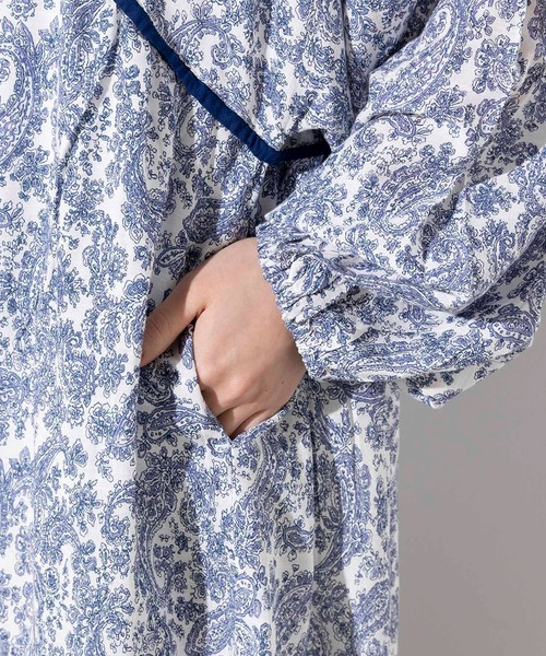 hunch（ハンチ）の「レーヨン麻 ペイズリー柄 ギャザーワンピース（ワンピース・レディース・チャコール/ベージュ/オフホワイト・FREE）」の15枚目の写真